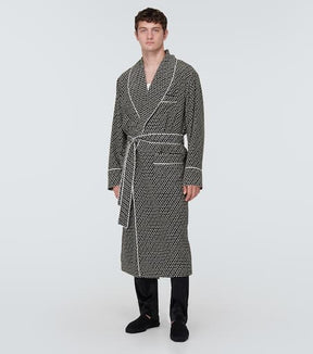 Printed silk robe