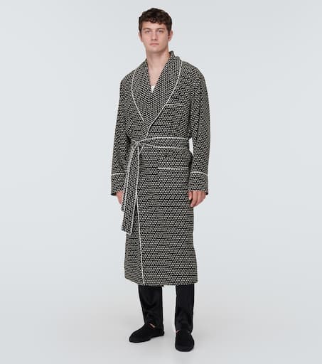 Printed silk robe