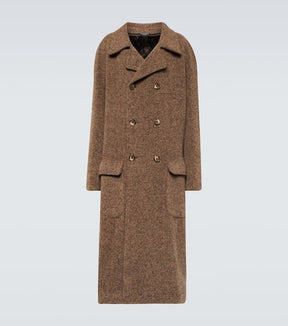 Double-breasted alpaca-blend coat