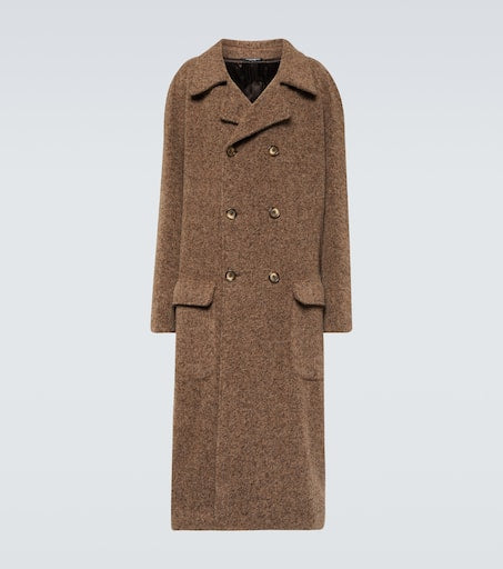 Double-breasted alpaca-blend coat