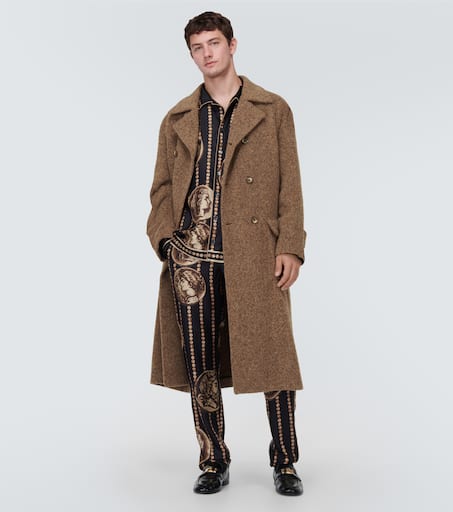 Double-breasted alpaca-blend coat