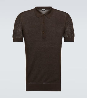 Cotton and silk polo shirt