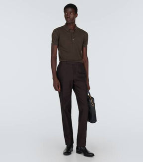 Cotton and silk polo shirt