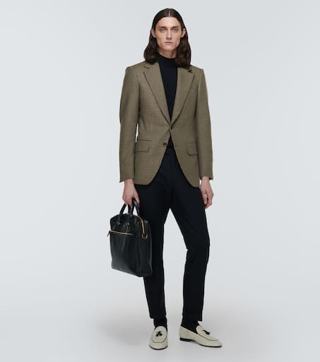 Atticus houndstooth wool-blend blazer