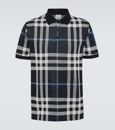 Checked cotton polo shirt