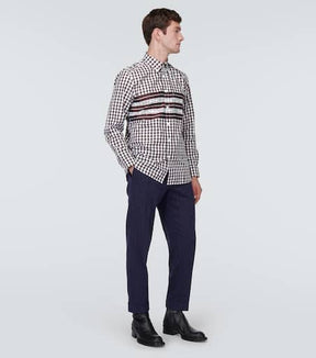 Logo checked cotton poplin shirt