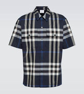 Checked cotton-blend shirt
