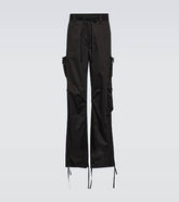 High-rise straight cotton pants