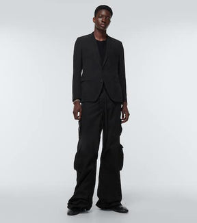 High-rise straight cotton pants