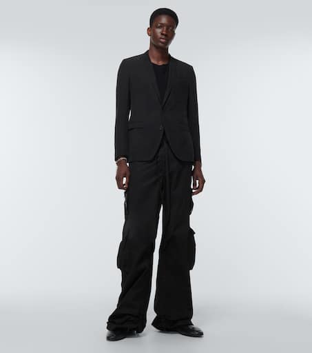 High-rise straight cotton pants