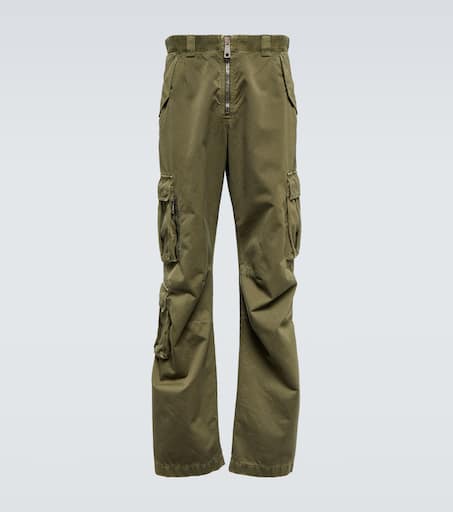 High-rise cotton cargo pants