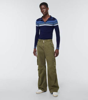 High-rise cotton cargo pants