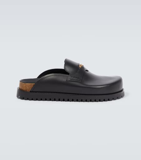 Medusa logo leather mules