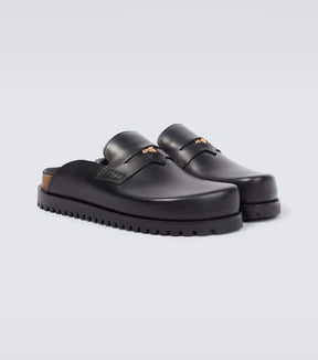 Medusa logo leather mules