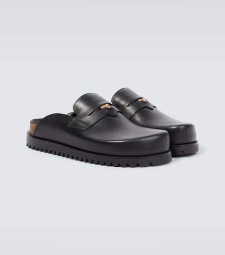Medusa logo leather mules