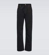 Embellished mid-rise straight jeans
