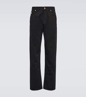 Embellished mid-rise straight jeans