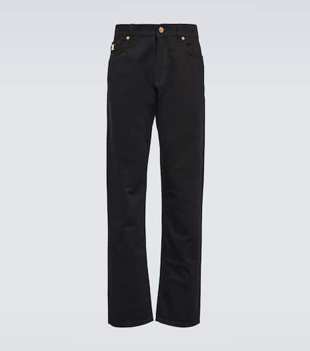 Embellished mid-rise straight jeans