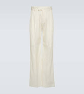 Wide-leg twill pants