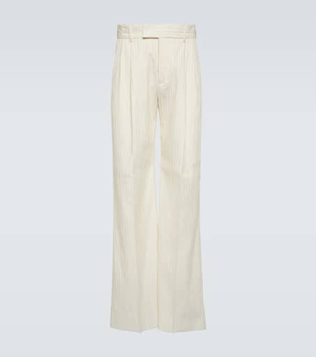 Wide-leg twill pants