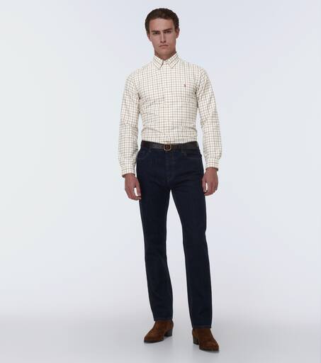 Checked gauze shirt