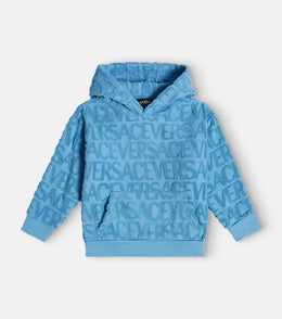 Logo jacquard cotton hoodie