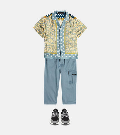 Greca cotton gabardine pants