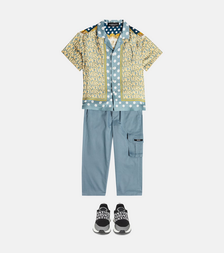 Greca cotton gabardine pants