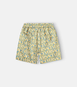 Logo silk twill shorts