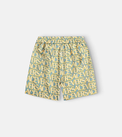 Logo silk twill shorts