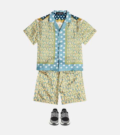 Logo silk twill shorts