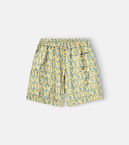 Logo silk twill shorts