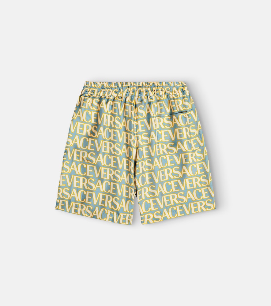 Logo silk twill shorts