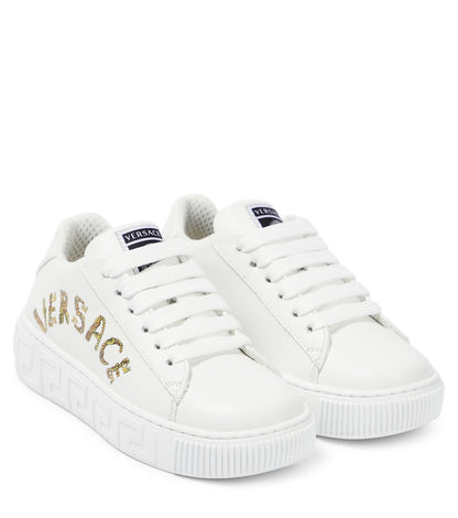 Seashell Baroque leather low-top sneakers
