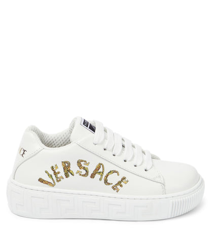 Seashell Baroque leather low-top sneakers