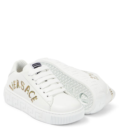 Seashell Baroque leather low-top sneakers