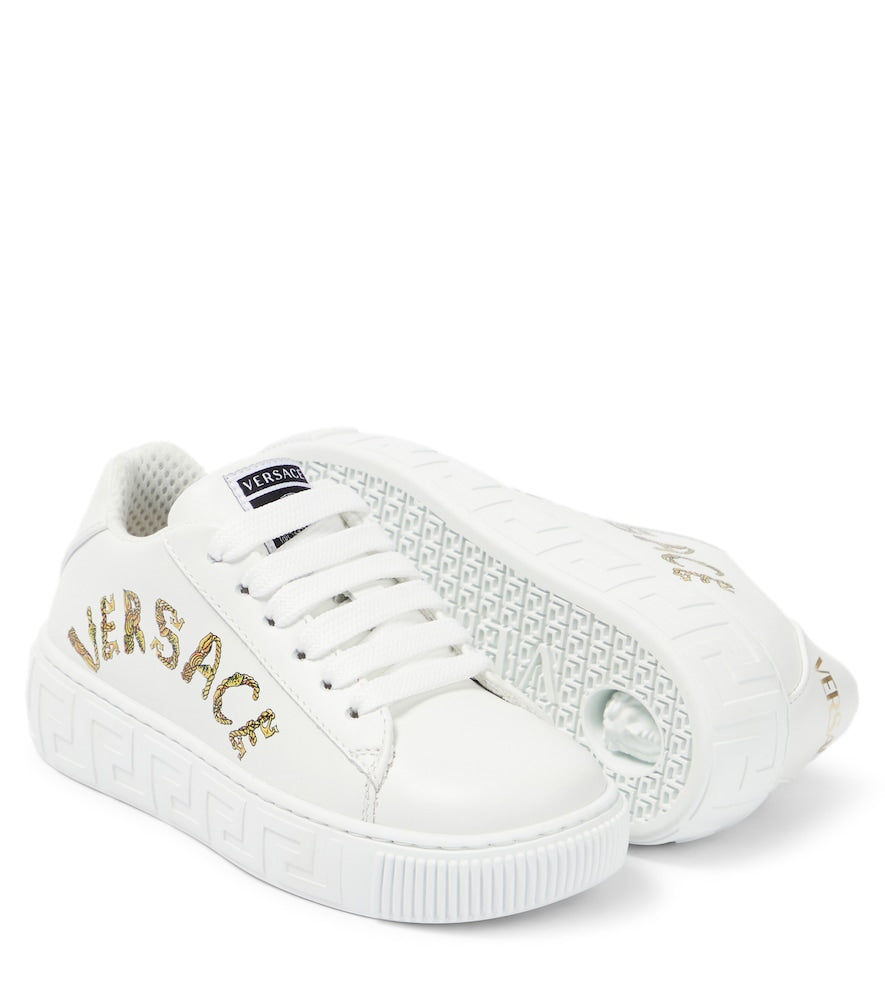 Seashell Baroque leather low-top sneakers