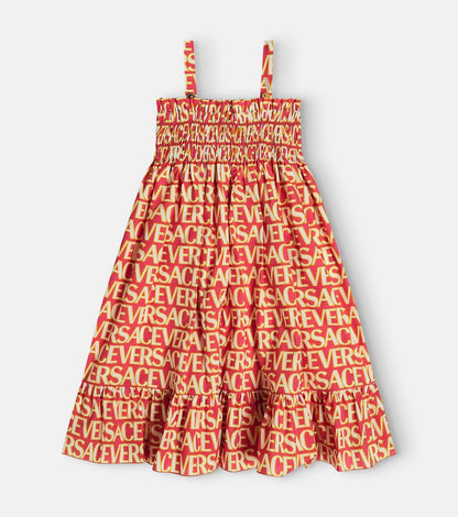 Printed cotton poplin dress