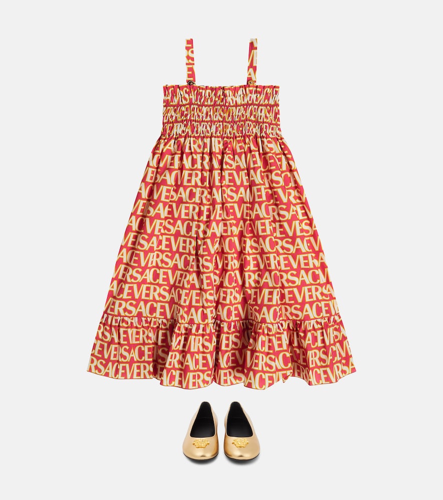 Printed cotton poplin dress