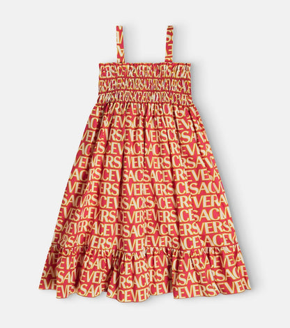Printed cotton poplin dress