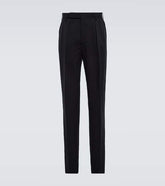 Pleated silk gabardine pants