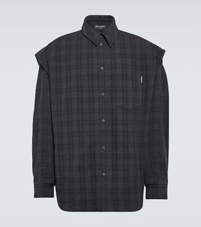 Checked cotton flannel shirt