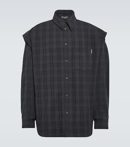 Checked cotton flannel shirt