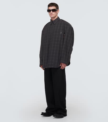 Checked cotton flannel shirt