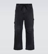 Mid-rise cropped cotton canvas pants