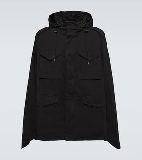Distressed cotton parka