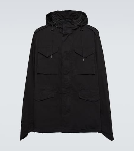 Distressed cotton parka