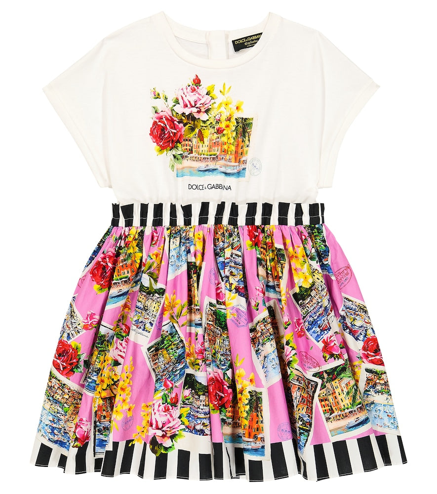 Portofino printed cotton dress
