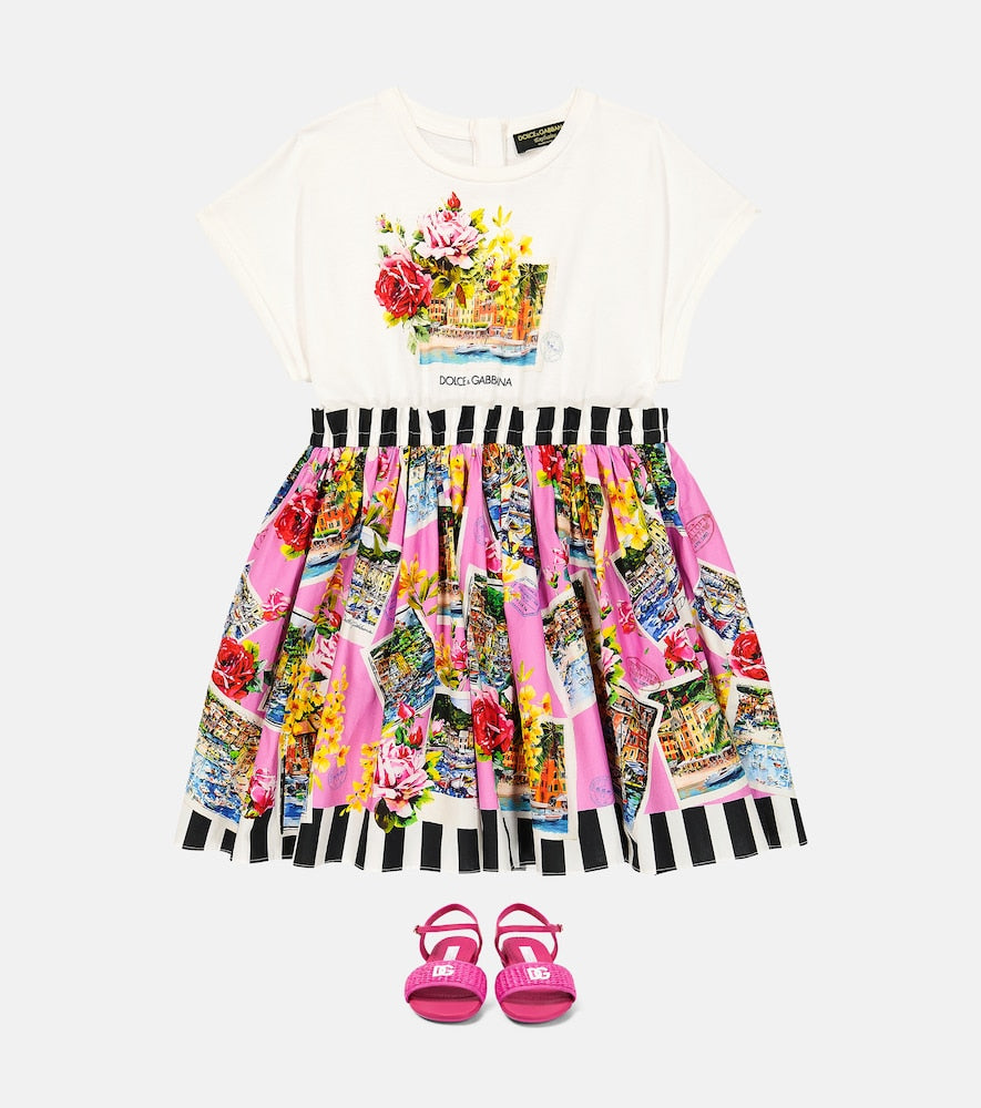 Portofino printed cotton dress