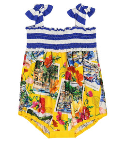 Baby Portofino printed cotton poplin playsuit